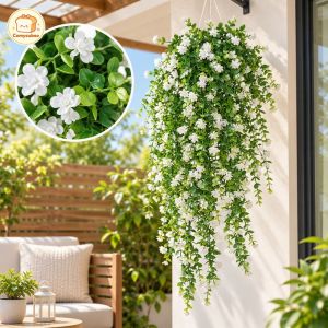 2PCS Colorful Artificial Morning Glory Hanging Flowers Vine Strip Wall Mounted Garden Window Decor Sun Proof Home Indoor Decor