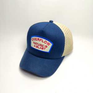 Topi Jaring Trucker Hat Overflow Lidah Pendek - Bahan Denim Rafel - Topi Lidah Pendek Baseball