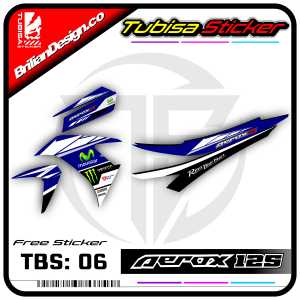 Sticker Striping Aerox 125 - Stiker Striping Variasi Motor Aerox 125. TBS.06