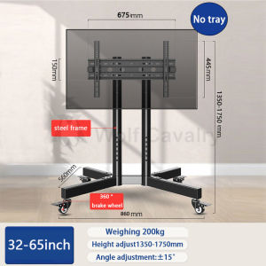 32-65 Inch Universal TV Stand with Single Tray Screen LED LCD Mobile Tv Trolley Stand Angle Adjustable 15 °