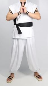 DAZCOS Sukuna Cosplay Costume White Kung Fu Suit with Tattoo Stickers Full Set2026
