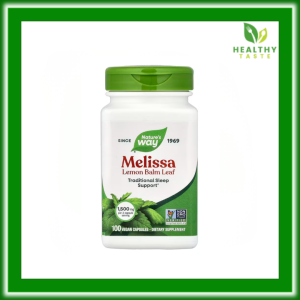 HealthyTaste | Natures Way Melissa Lemon Balm Leaf 100 Vegan Capsules (500 mg per Capsule) Traditional Sleep Support