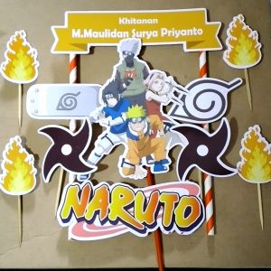 Topper Naruto Custom Foto untuk Hiasan Kue Ulang Tahun / Ultah Anak Karakter (Toper Cake)