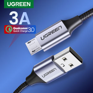 UGREEN Micro USB Cable 2A Max Nylon Braided Fast Charging Data Cable Wire Cord for Samsung Huawei Xiaomi Android Mobile Phone (25/50cm 1/1.5/2/3m) Model:60144