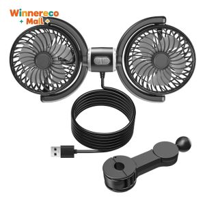 Car Seat Back Cooling Fan with Dual Heads - USB 3-Speed Neck Cooler for Summer Comfort - 360 Rotatable for Personalized Airflow