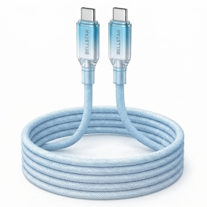 BELLSTAR 60W USB-C to USB-C Braided Fast Charging Cable High-Speed Type-C Data Cord for iPhone 17 Samsung & Laptops [SG Stock]