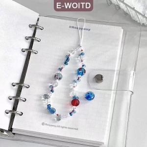 สายคล้องโทรศัพท์มือถือสวยงาม Y2K มีโซ่ร้อยลูกปัดสายคล้องโทรศัพท์ป้องกันการสูญหายจี้พวงกุญแจ