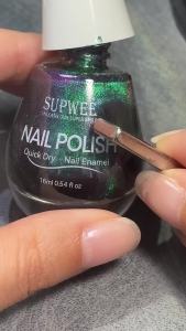 Aurora Silver Magnetic Non Gel Quick Dry Cat Eye Effect    with Magnet for Fingernail Air Drying Fast Lacquer Mani Gift For Women Girls 16ml/0.54fl oz