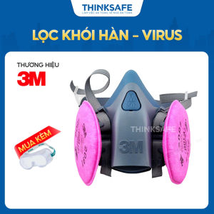 Mặt nạ phòng độc 3M 7502 bộ 3 món sử dụng phin 3M 2097 chống bụi chống độc khói hàn - lọc hơi hữu cơ nồng độ thấp - Thinksafe