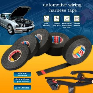 25 Meter 1 Rolls Width 32mm Wire Loom Harness Tape Speaker Wiring Harness Cloth Tape Black Adhesive Fabric Tape for Automobile Electrical Wire harnessing Noise Dampening Heat Proof