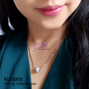 gthm kalung wanita hollow koye liontin bola blink mewah silver dan gold lapis emas 18k xuping alin jewelry murah mewah termurah anti karat premium aksesoris quality hollo fancy cuties imut lucu cocok untuk wanita berjiwa muda dan elegant hadiah klks003