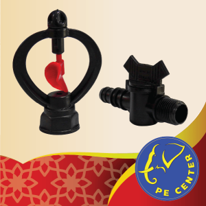 ( 100 อัน ) สปริงเกอร์ ใบหูช้าง โครงไม่หมุน พร้อม วาล์วสวมท่อ PE 162025 มิล ระบบน้ำ รดน้ำต้นไม้ Sprinkler