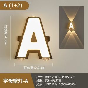 SXH  English Letters and Numbers Wall Lamp Outdoor Store Background Wall Washer Billboard Signpost LED Up and down Luminous Font