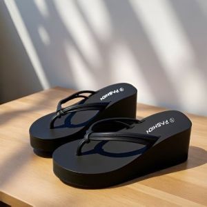 [Free Shipping] 2026 Double-strap sandals high-heeled thick-soled flip-flops for the beach summer non-slip beach shoes for women