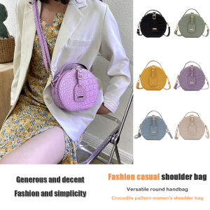 BAGOO Thời trang Alligator Mẫu PU Túi đeo chéo nữ vòng tròn Túi xách vai rắn