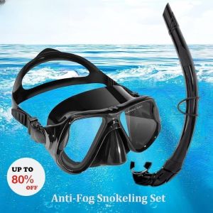 Shining Snorkeling Set Diving Mask for Adult Scuba Tempered Glass Diving Goggles Anti Fog Anti-Leak 180°Visual