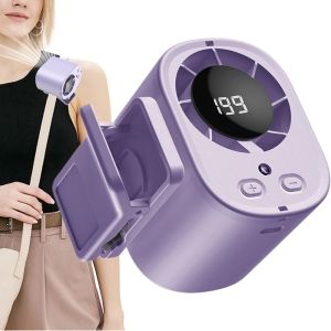 MINIFELE 262 USB Charging Mini Silent Fan High-Speed LED Display Neck-mounted Handheld Mini Fan Portable Long Battery Life Waist Clip Fan For Outdoor Office