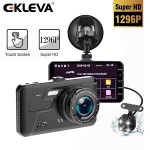 Ekleva 4 Inch Màn Hình cảm ứng IPS ống kính kép Dash Cam Đầy Đủ HD 1080P DVR DVR cho xe hơi Sao Lưu chiếu hậu thiết bị ghi hình xe ô tô nhìn trong đêm 170 ° Góc Rộng Cảm Biến G WDR màn hình đỗ xe ghi lặp lại cảm biến chuyển động