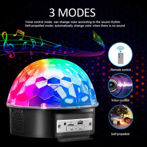 Rotating Magic Ball RGB Party Light LED Stage Light DJ Light  Disco Light Music Christmas KTV Party Player Sound Party Stage LightsBirthday Decoration Light