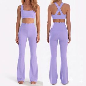 Women Two Pieces Fitness Yoga Set Solid Color Stretchy Soft Gym Suit Breathable Quick Dry Workout Clothes Female Sportswear2026