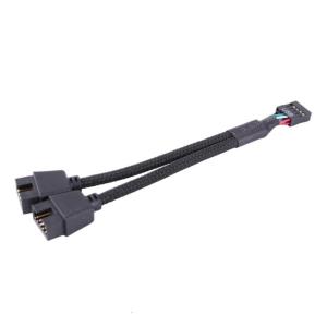Usb Mở Rộng Cáp Cho Bo mạch chủ máy tính USB 9pin Nữ Để Dual 9P Nam 1 Để 2 Expander Cáp Che Chắn Bện
