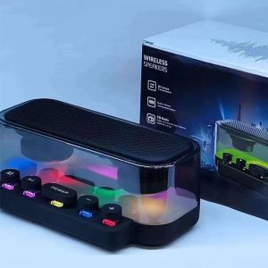 DENGXUN HIFI Stereo Bluetooth Speaker Surround Sound IPX5 Waterproof Outdoor Speaker Night Light Memory Card Support Wireless Speaker Outdoor Use