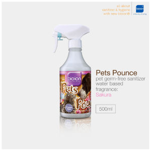 Bioion Pets Pounce 500ml Sanitizer for Dogs Cats | Japan Formula 99.9% Germ Kill | Non-Toxic Plant Extract | Gentle on Sensit