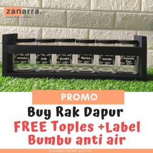 Tempat Bumbu Dapur Set Rak Bumbu Dapur Dinding Gantung Warna Hitam Dari Kayu Minimalis Zanarra Toples Bumbu Toples 1300 ml