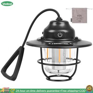 【24 hours Flash Delivery】Emergency Light Lantern 1200mAh Retro Atmosphere Chandelier IPX4 Waterproof Stepless Dimming Type C Charging for Outdoor