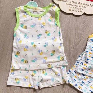 Bộ ba lỗ khuy vai bé trai xuất Nhật Miwoo