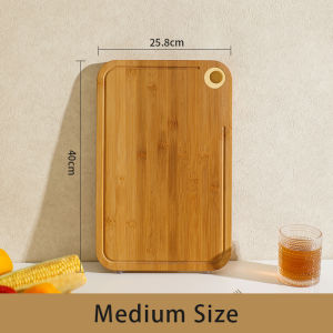 Vision Bamboo Cutting Board Organic Wooden Cutting Boards for Kitchen Dual-Sided Vegetable & Meat Cutting Board with Juice Groove Sectioned for Raw and Cooked Foods Antibacterial and Mold-Resistant