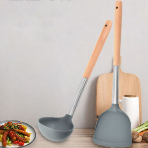 MOUSSE ซิลิโคน ทนความร้อน เครื่องครัว เทิร์นเนอร์ ทัพพี สำหรับกระทะนอนสติ๊ก ไม้พาย ช้อน เครื่องมือทำอาหาร อุปกรณ์ครัว