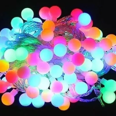 SS (TB) Lampu Tumblr LED Anggur Bola RGB Bulat Warna Warni Lampu Natal Lampu Hias LED RGB Twinkle Light 5 Meter