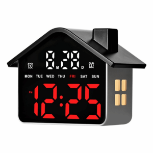 SUN ME Night Light LED Alarm Clock Minimalist House Shaped Electronic Clock Multifunctional Brightness Adjustment Digital Table Clock Bedside Decoration