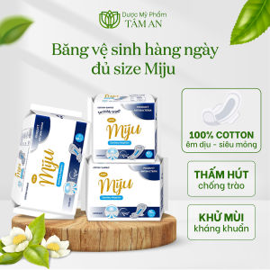 Băng vệ sinh hàng ngày đủ size Miju siêu thấm - Băng vệ sinh ban ngày ban đêm có cánh không cánh - siêu thấm hút không bị tràn Dược phẩm Tâm An