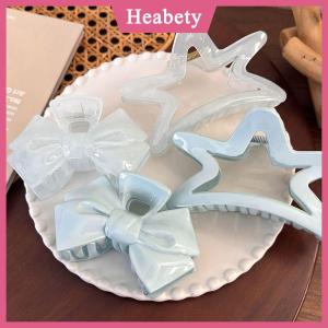 Heabety Ngọt Ngào Kem Màu Xanh Nơ Năm Cánh Sao Tóc Clip Hình Học Tóc Claw Cho Phụ Nữ Thanh Lịch Bowknot Cua Barrettes Tóc Phụ Kiện