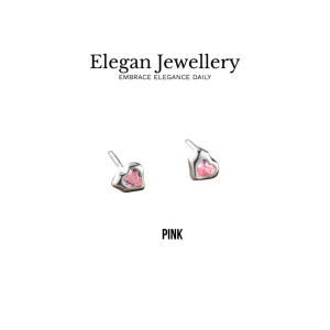 Elegan Jewellery S999 Pure Silver Cubic Zirconia Love Earrings