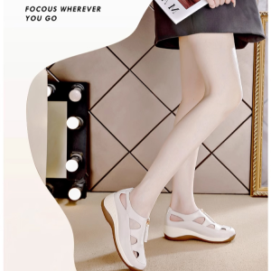 บรรเทาความเหนื่อยล้า ไม้ถูพื้นผู้หญิง รองเท้าผู้หญิง สง่างามและสวยงาม แฟชั่น รองเท้าแตะผู้หญิง ส้นหนาใส่สบายและมั่นคง รองเท้าผู้หญิง เบาสบาย กลวง พื้นนุ่ม ช้อปปิ้งและพักผ่อนในที่ทํางาน เย็น