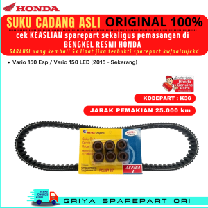 Vanbelt Set roller Vario 150 led Original Honda Vanbelt Vario150 new Ori Vanbelt Honda Vario 150 old Original Asli K36 Honda Genuine Parts