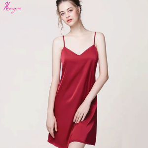 Đầm Ngủ Sexy 2 Dây Váy Ngủ Đồ Ngủ Mặc Nhà Lụa Satin Hisexy MD03
