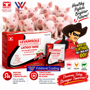 1 box (24 sachets) x 10g Latigo 1000 10% Soluble Powder for 3 growing pigs1sachet