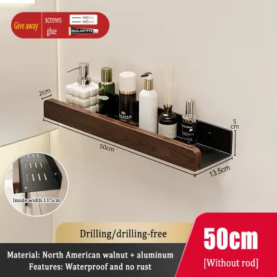 MEIDOO North American Black Walnut Bathroom Storage Rack Shelf Waterproof and Anti-corrosion