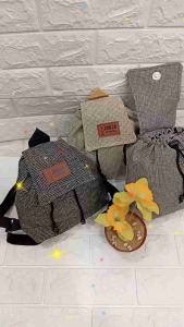 MINI BAG RANSEL GONI/TAS RANSEL BAHAN GONI PREMIUM/TAS KEKINIAN GONI/TAS RANSEL Multi FUNGSI