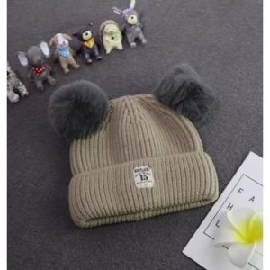 Topi Rajut Pompom Bulu Anak / Topi Kupluk Wool Rajut Hangat Bayi Termurah