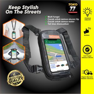 Tas Holder Hp Motor touchscreen 2 in 1 Dompet Gantung Handphone Gojek