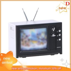 huhe DollHouse Miniature ornaments Mini retro TV toy ornaments