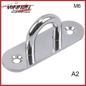 [minnan] M5 6 8 Hook Hooks Eye Plate Heavy Oblong Duty Steel Stainless Pad Mount Wall U Boat Ceiling Hanger Ring Garage Hammock D Shape