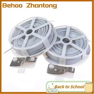 Behoo 1Pc (50m) White Multi-Function Sturdy Garden Plant Twist Tie with Coated Wire