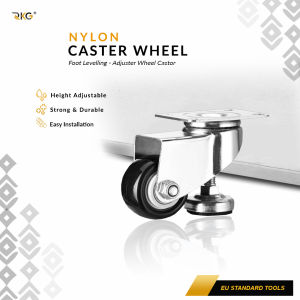 Roda Nilon Hitam Adjuster Wheels 2 Inch Adjustable Leveling Wheel