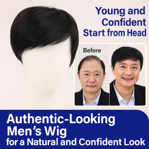 Middle Aged Men’s Business Wig Easy To Wear Volume Enhancing Wig Natural And Realistic Wig Full Head Coverage Wig男士头套
